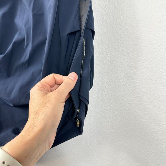 Elisabetta Franchi Mini Ruched Dress Blue Side Zipper Size 42 - Picture 5 of 13